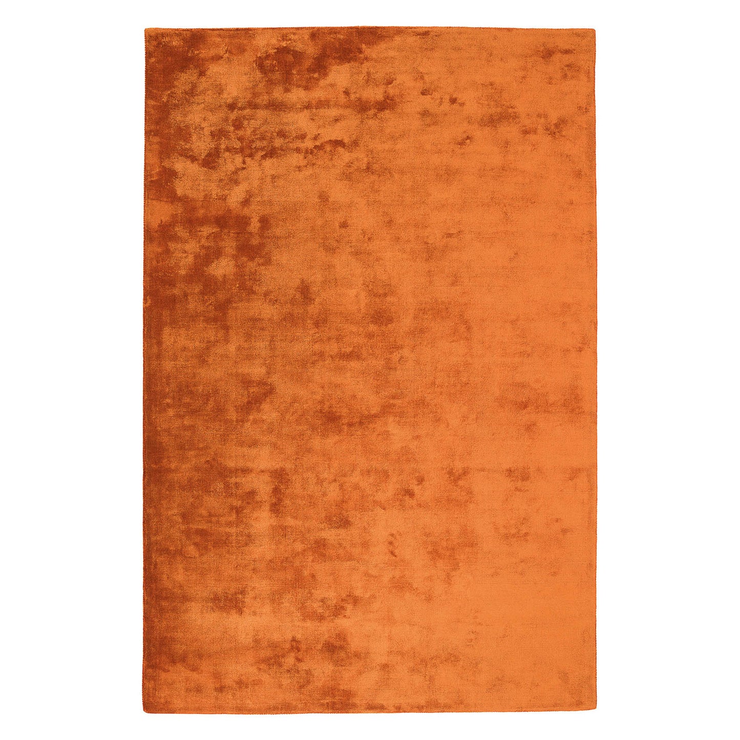 Katherine Carnaby Plain Chrome Designer Rug in Paprika
