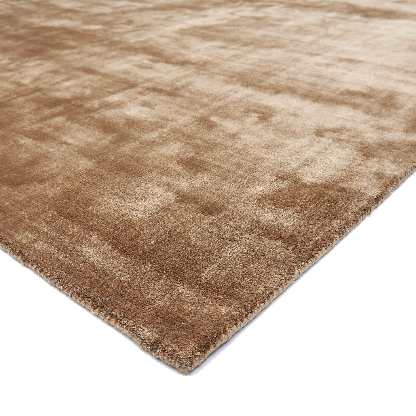 Katherine Carnaby Plain Chrome Designer Rug in Tan