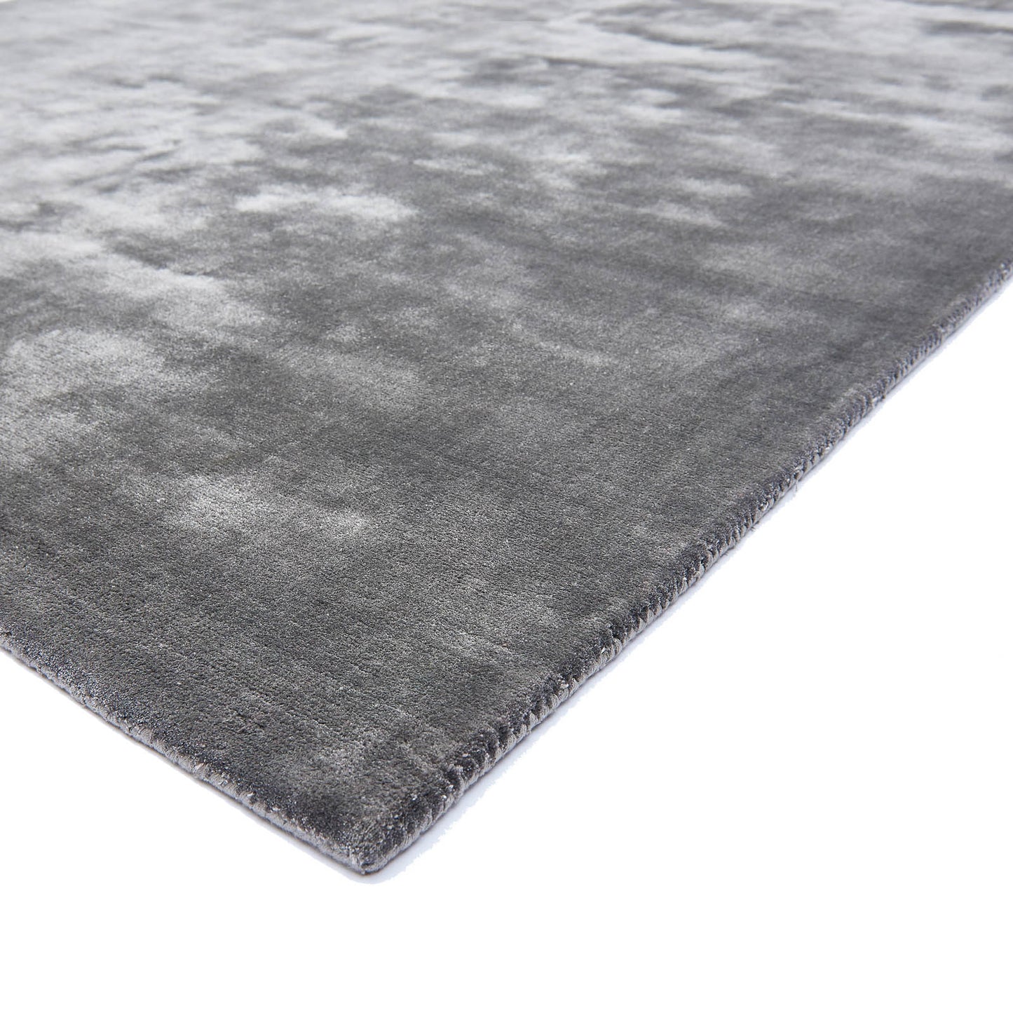 Katherine Carnaby Plain Chrome Designer Rug in Zinc