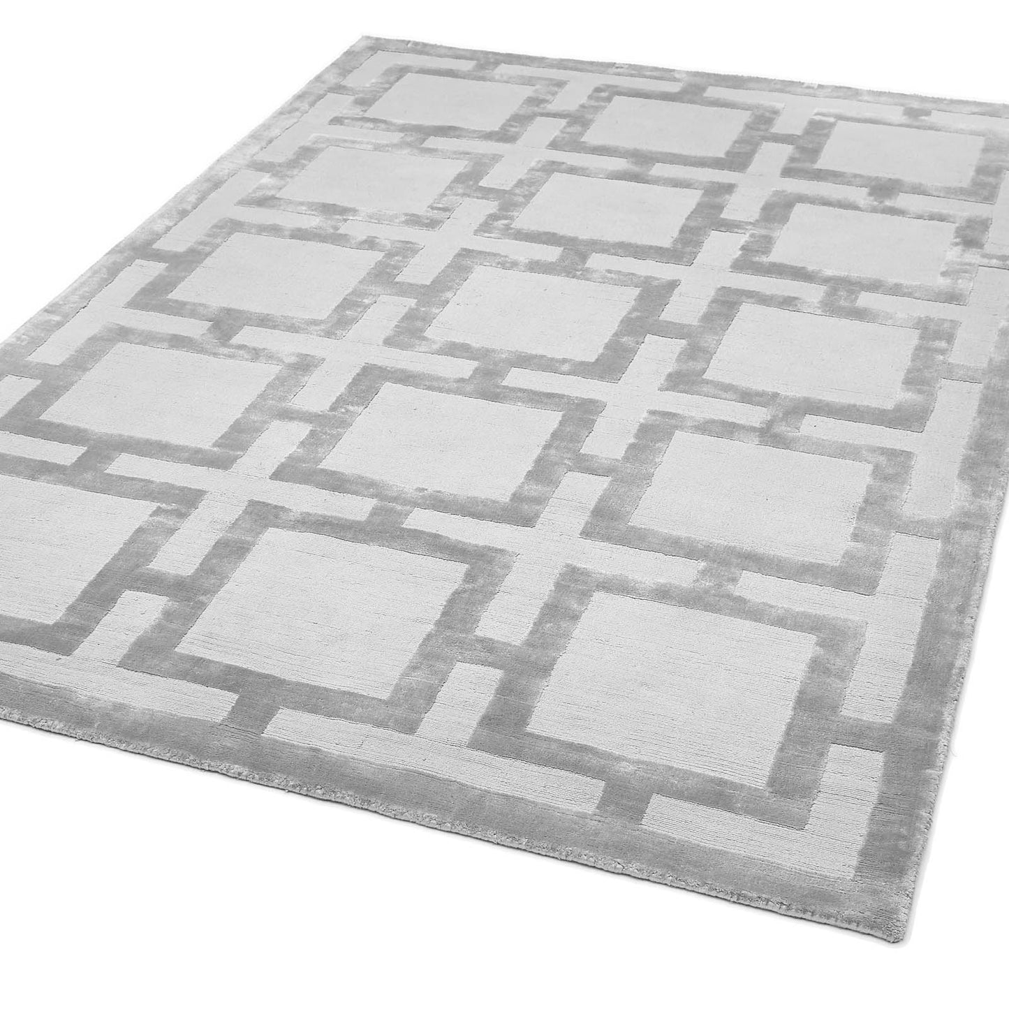 Katherine Carnaby Eaton Geometric Rugs in Silver Grey