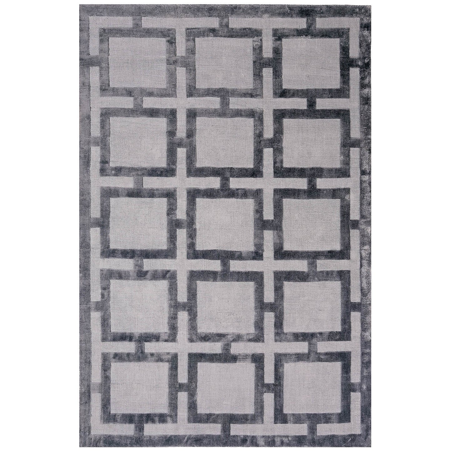 Katherine Carnaby Eaton Geometric Rugs in Steel Grey