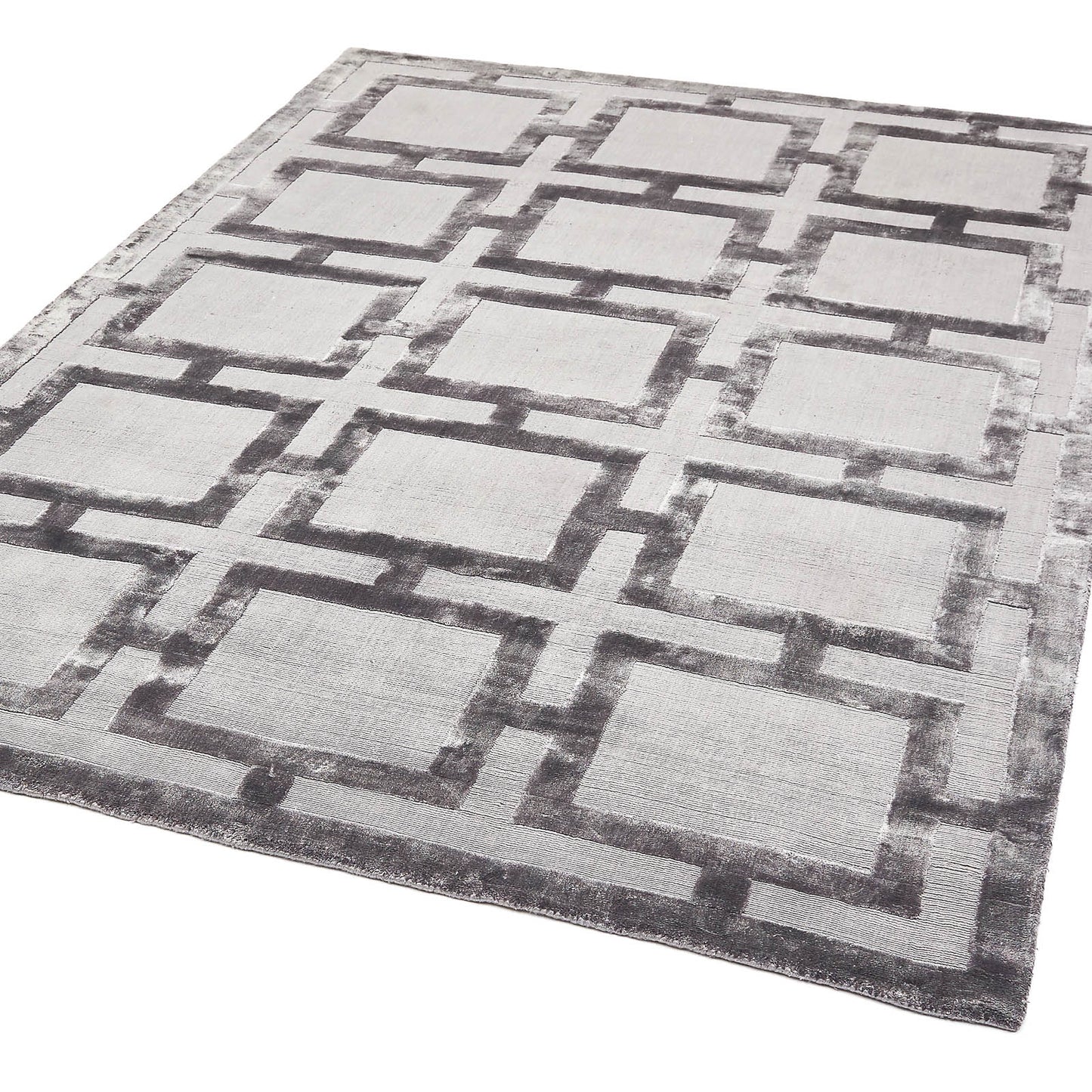 Katherine Carnaby Eaton Geometric Rugs in Steel Grey