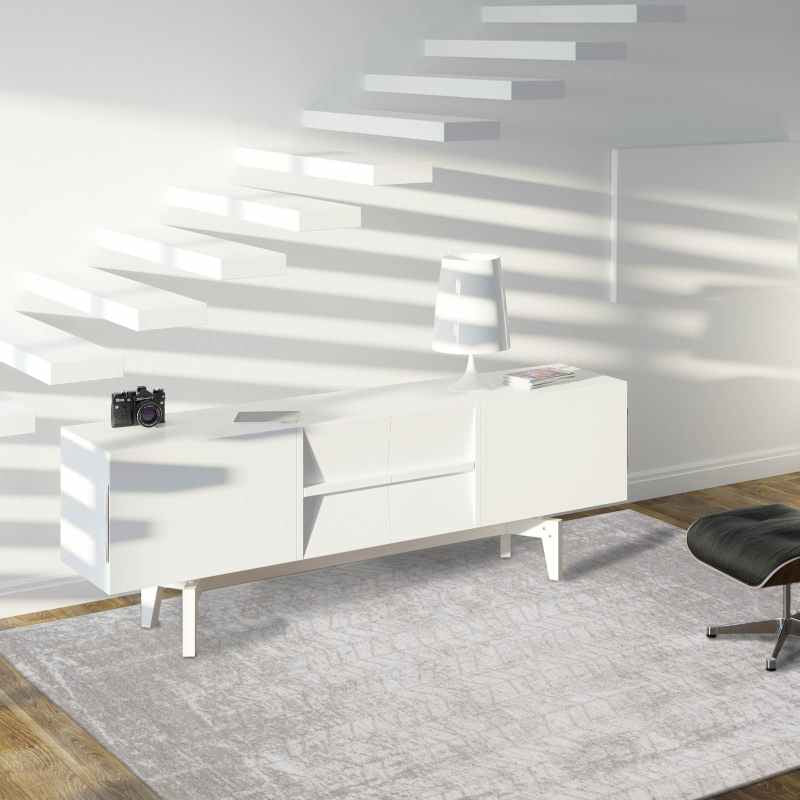 Louis De Poortere Mad Men Jacobs Ladder Indoor Outdoor Rug 8929 in White Plains