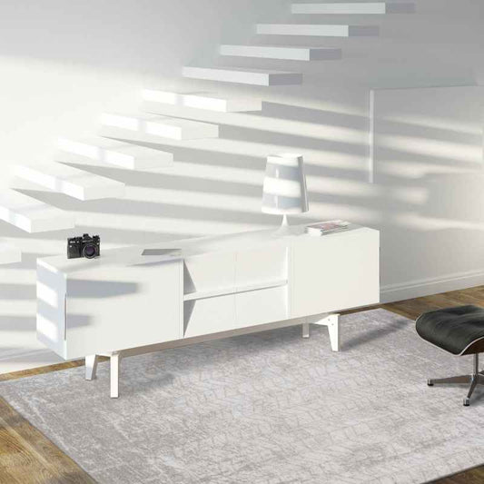 Louis De Poortere Mad Men Jacobs Ladder Indoor Outdoor Rug 8929 in White Plains