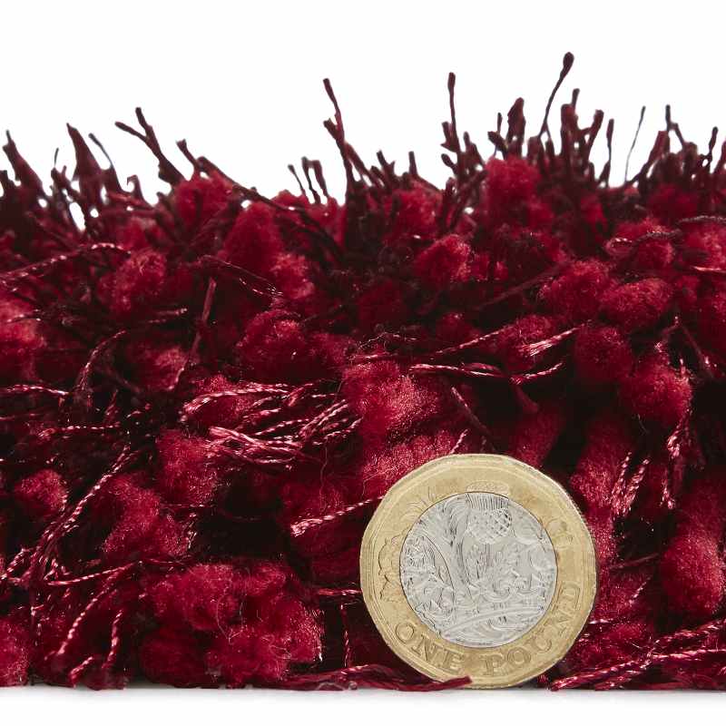 Montana Shaggy Rugs in Dark Red