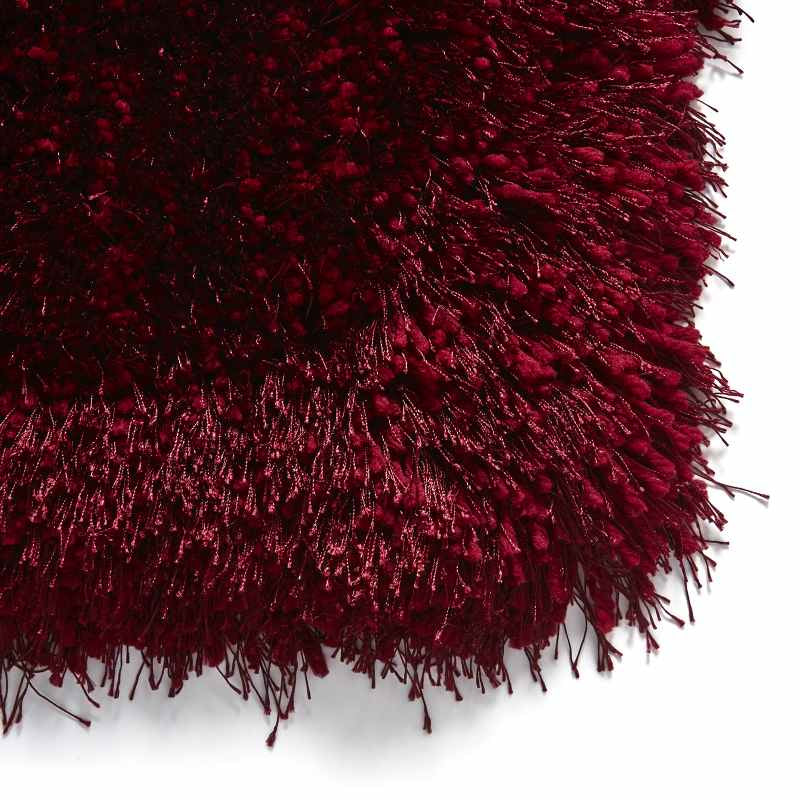 Montana Shaggy Rugs in Dark Red