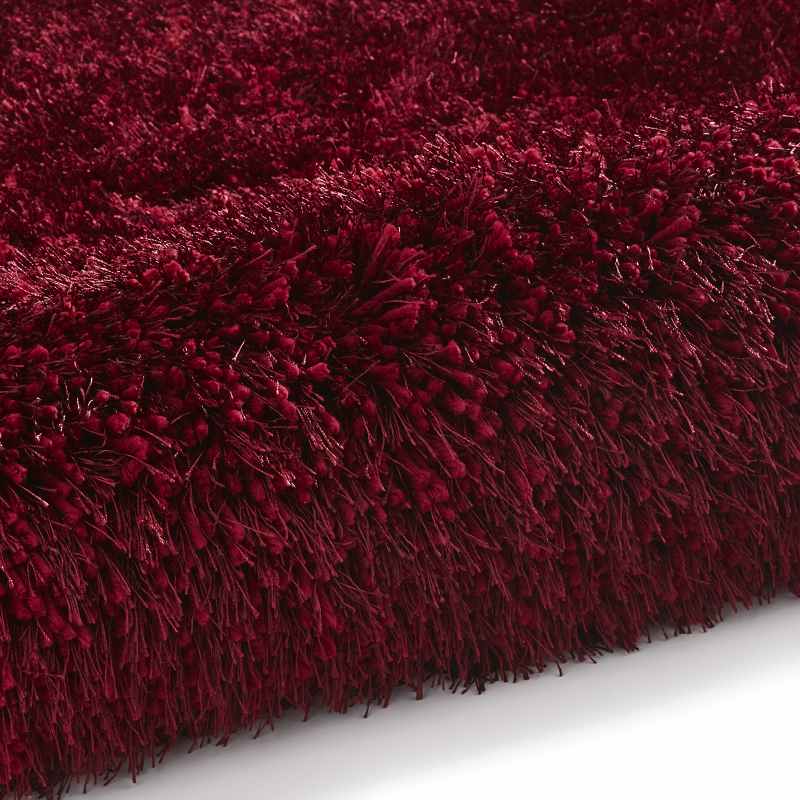 Montana Shaggy Rugs in Dark Red