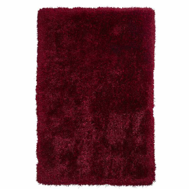 Montana Shaggy Rugs in Dark Red