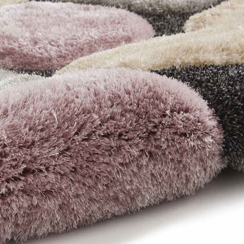 Noble House 5858 Shaggy Pebble Rugs in Grey Rose