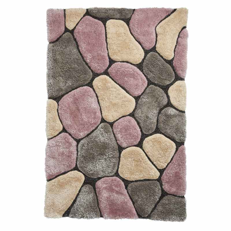 Noble House 5858 Shaggy Pebble Rugs in Grey Rose