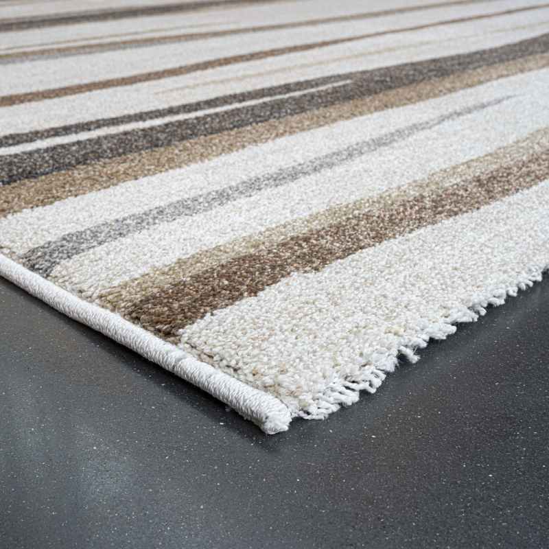 Liberty 34147 6464 Abstract Stripe Rug in Brown Grey