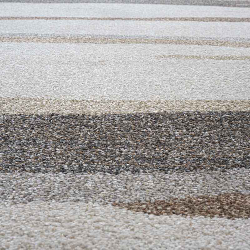 Liberty 34147 6464 Abstract Stripe Rug in Brown Grey