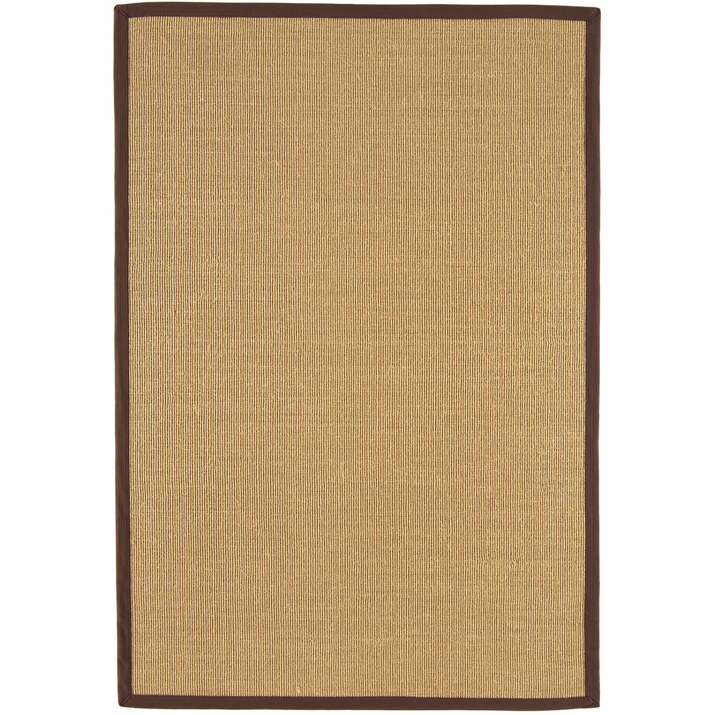 Sisal Plain Rugs in Linen with Chocolate Brown Border
