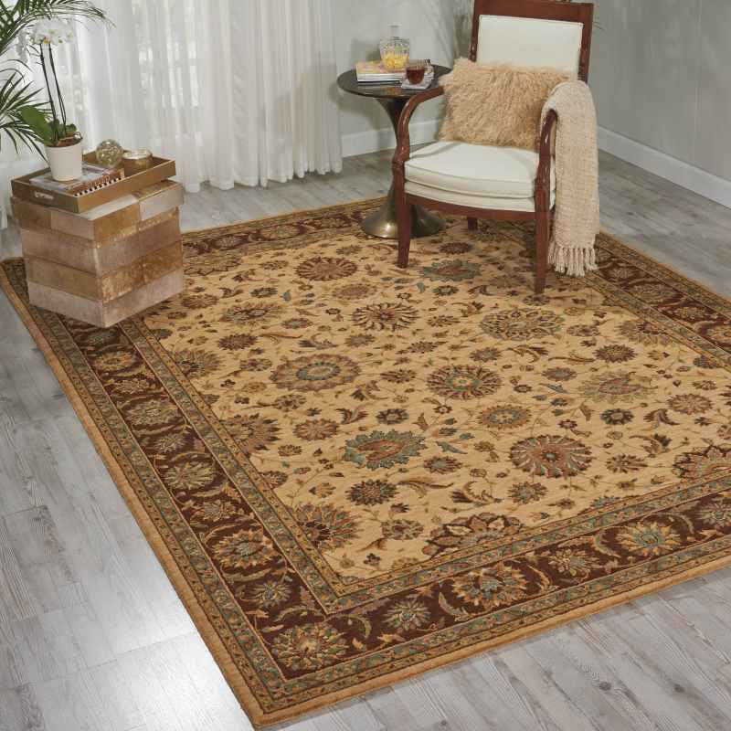 Living Treasure Traditional Bordered Rugs by Nourison LI05 in Beige