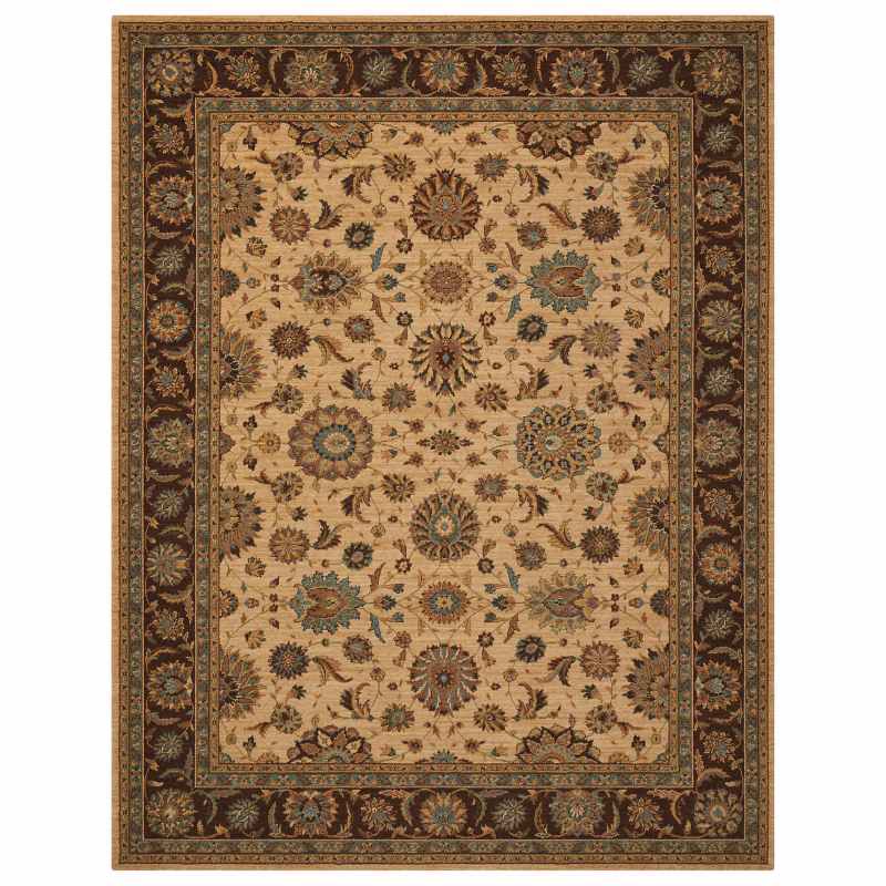 Living Treasure Traditional Bordered Rugs by Nourison LI05 in Beige