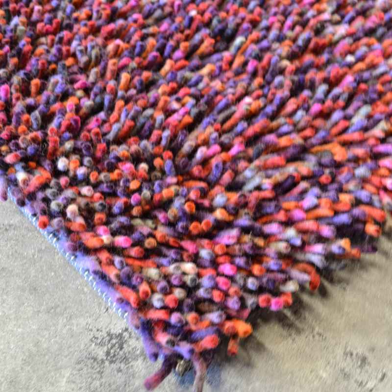 Brink and Campman Rocks Mix Shaggy Wool Rugs 70400 Magenta
