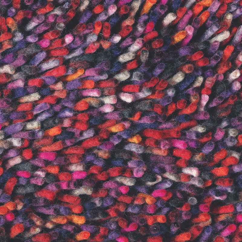 Brink and Campman Rocks Mix Shaggy Wool Rugs 70400 Magenta