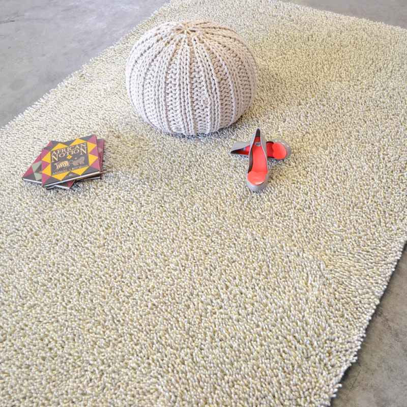 Gravel Mix Shaggy Rugs by Brink & Campman 68209 White Grey