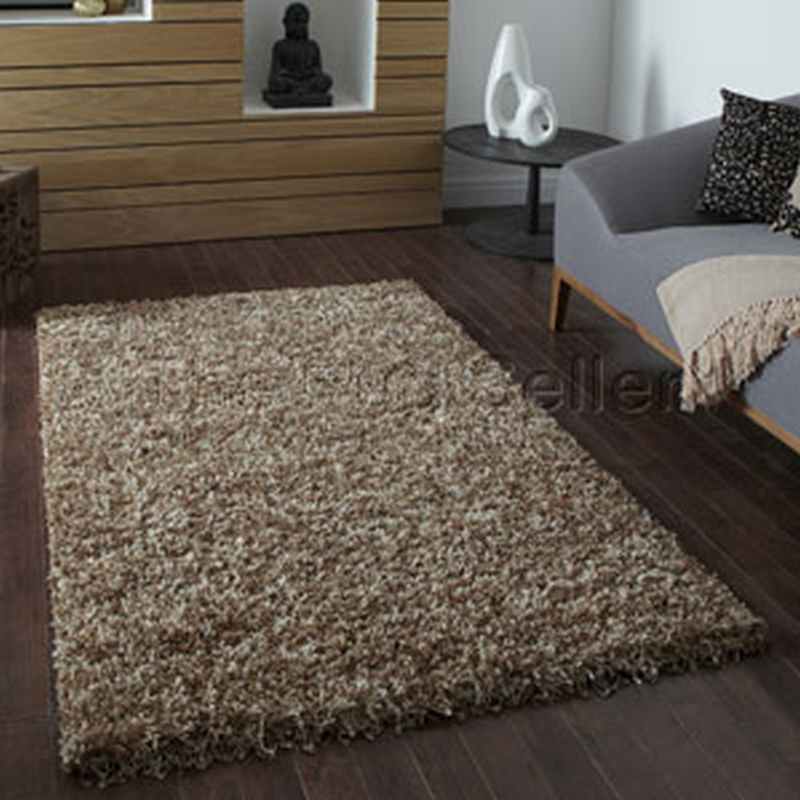 Vista Soft Shaggy Plain Rugs 3547 Beige