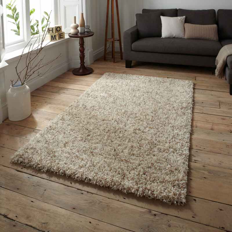 Vista Plain Shaggy Rugs 4803 in Cream