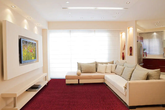 Asiatic ritchie red Red Living Room Shaggy Rug.