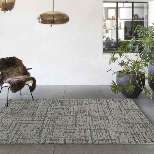 Geo Modern Abstract Textured 410003 7131 Rugs in Grey