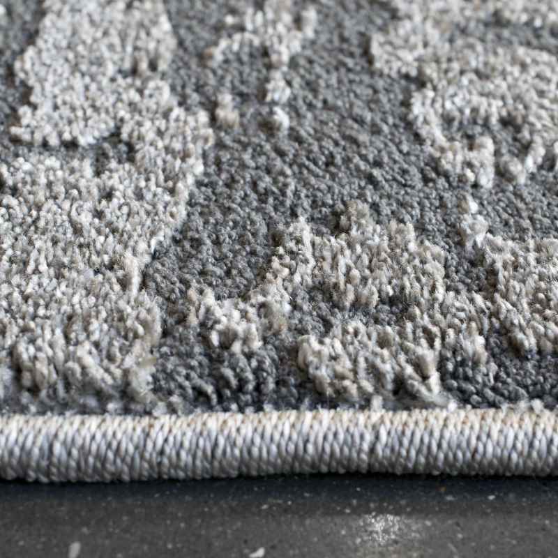 Geo Modern Abstract Textured 410003 7131 Rugs in Grey