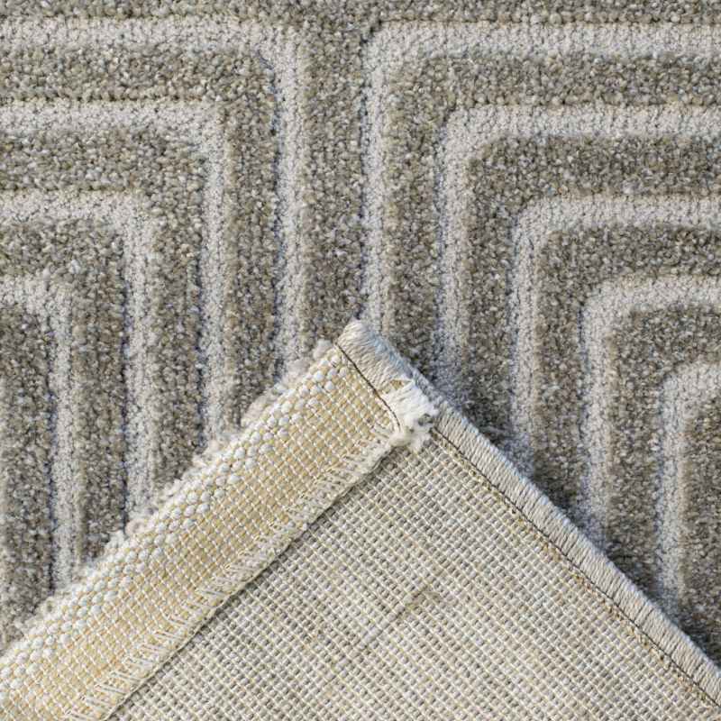 Geometric Modern Textured Rugs in 410009 7121 Taupe