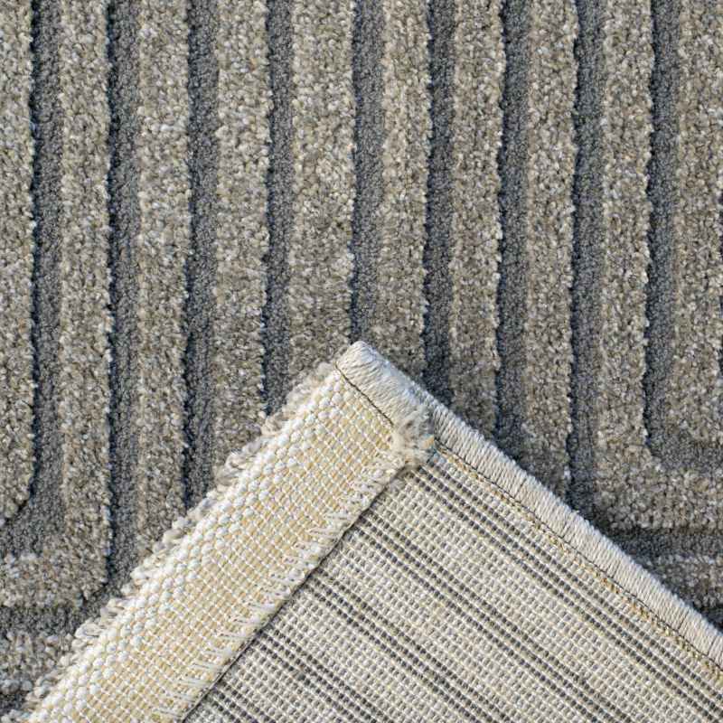 Geometric Modern Textured Rugs in 410009 7131 Grey