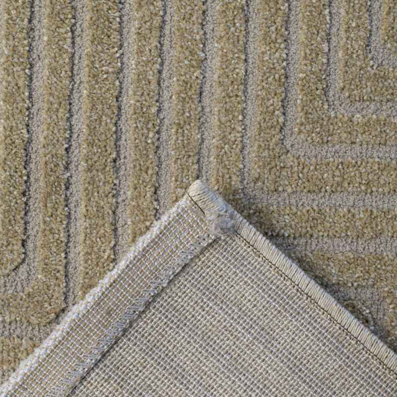 Geometric Modern Textured Rugs in 410009 9191 Gold Beige