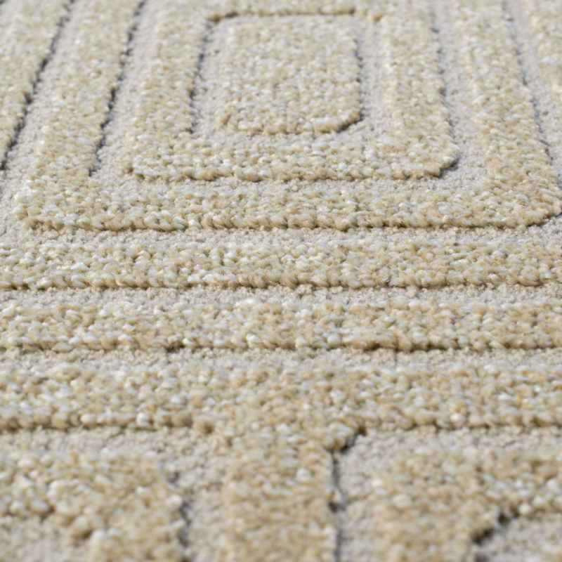 Geometric Modern Textured Rugs in 410009 9191 Gold Beige