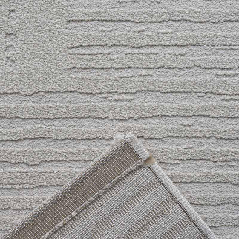 Geo Modern Abstract Textured 41037 6161 Rugs in Cream White