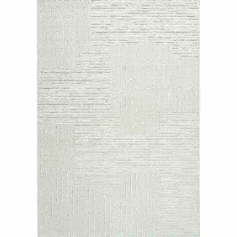 Geo Modern Abstract Textured 41037 6161 Rugs in Cream White