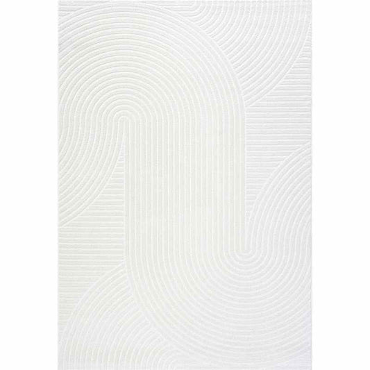 Geo Modern Abstract Textured 41061 6161 Rugs in Cream White