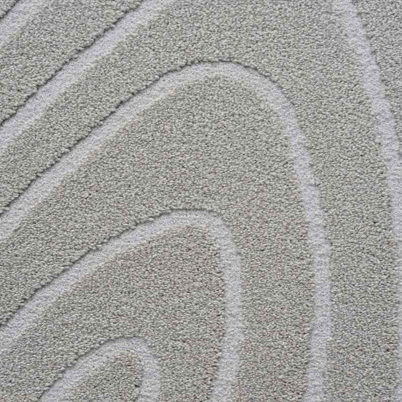 Geo 41064 6161 Swirl Pebble Shape Rugs in Cream White