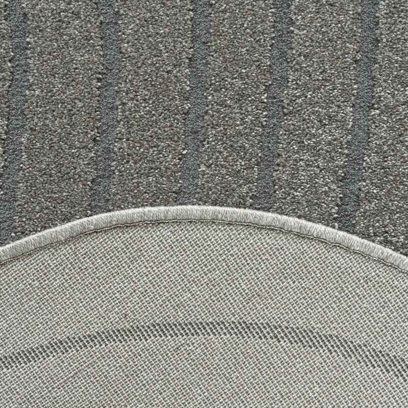 Geo 41064 7131 Swirl Pebble Shape Textured Rugs in Grey