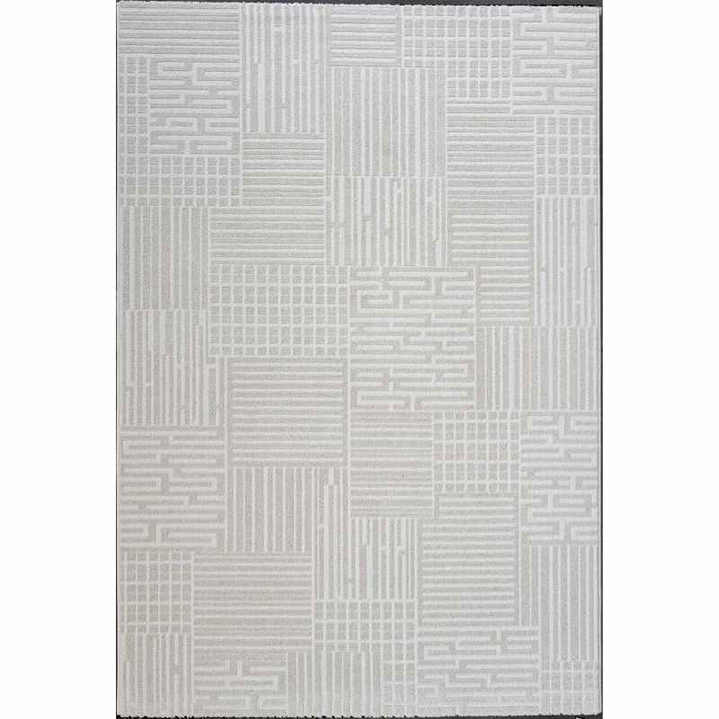 Geo Geometric Stripe Rugs 41072 6161 in Grey