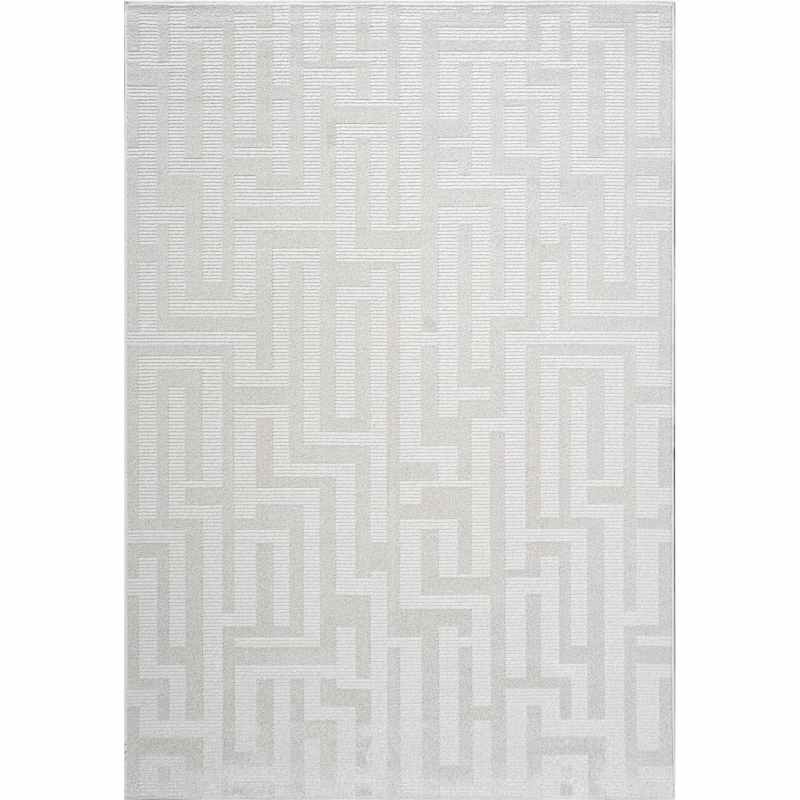 Geo Geometric Stripe Rugs 41074 6161 in Grey