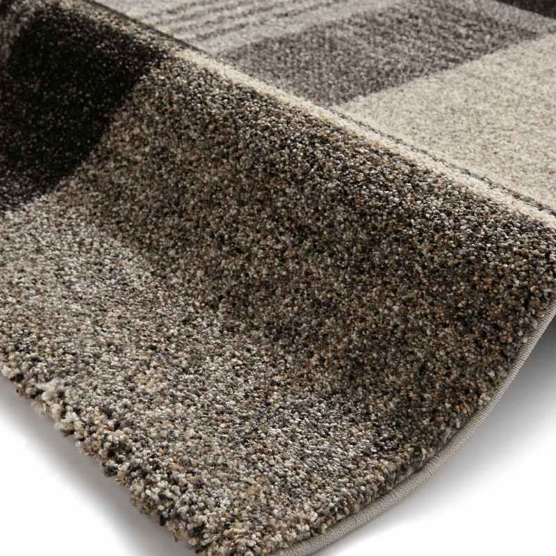 Modern Elegant Tartan Check Rugs 4892 in Beige and Black