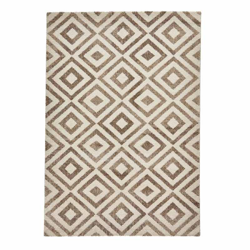 Elegant Geometric Pattern Rugs 4893 in Beige and White