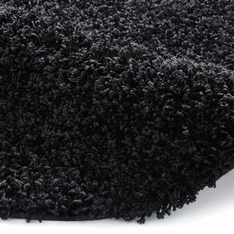 Vista Circular Shaggy Round Rugs 2236 Black