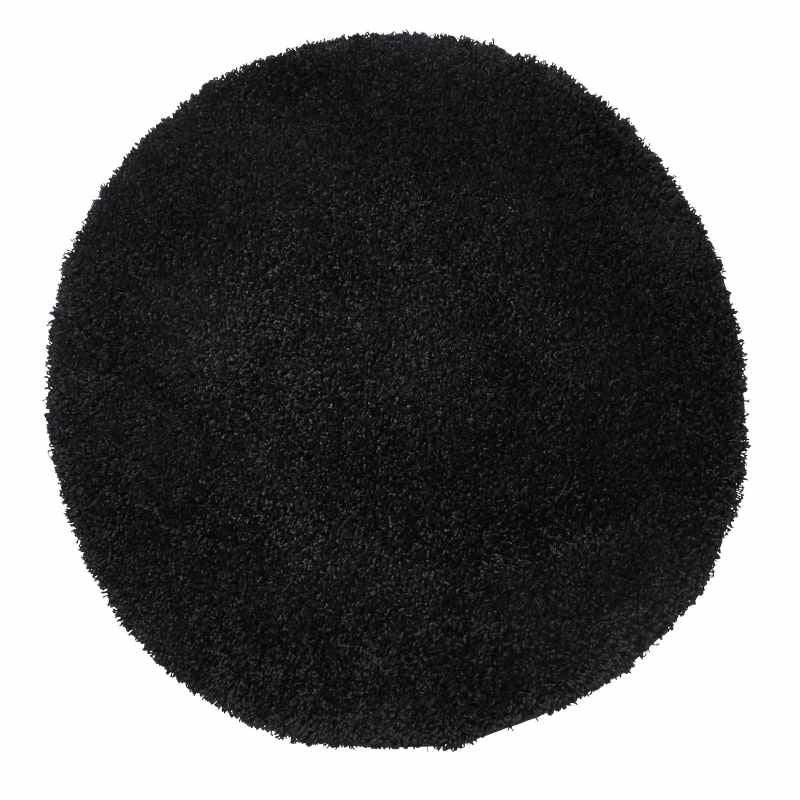 Vista Circular Shaggy Round Rugs 2236 Black