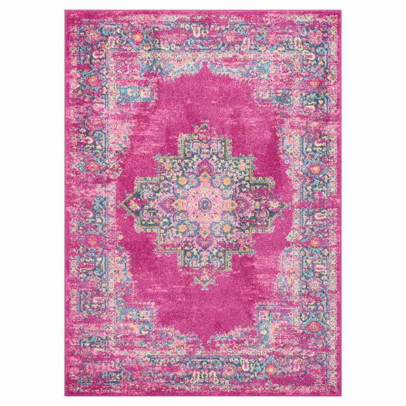 Passion Traditional Medallion Persian Rugs PSN03 in Fuchsia