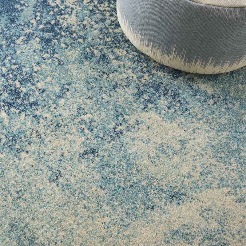 Passion PSN10 Abstract Modern Rugs in Navy Light Blue