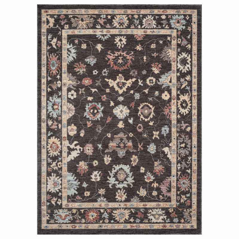 Alia 428GL Traditional Border Rugs in Anthra Sand