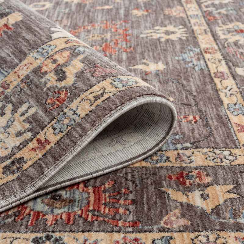 Alia 428GL Traditional Border Rugs in Grey Anthra