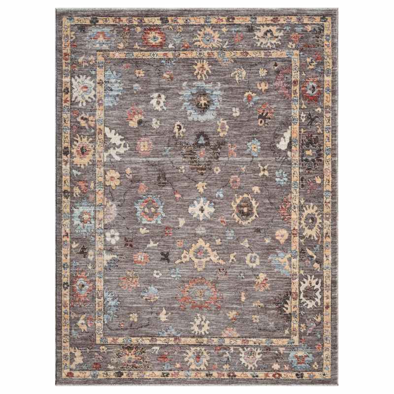 Alia 428GL Traditional Border Rugs in Grey Anthra