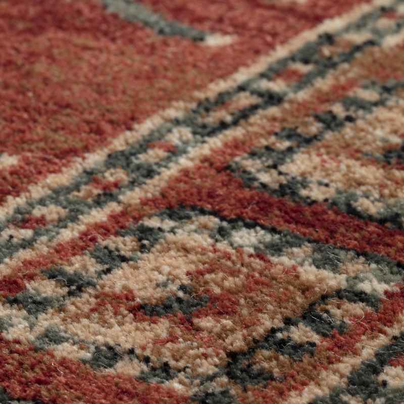Royal Kashqai Traditional Bordered Wool Rugs in 4301 300 in Brick Red