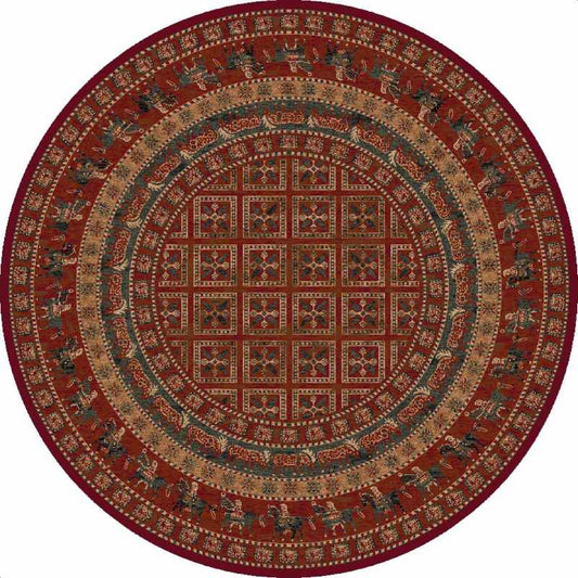 Kashqai Traditional Persian Circle Rugs 4301 300 in Red