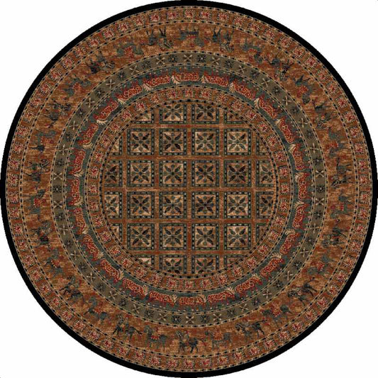 Kashqai Traditional Persian Circle Rugs 4301 500 in Green